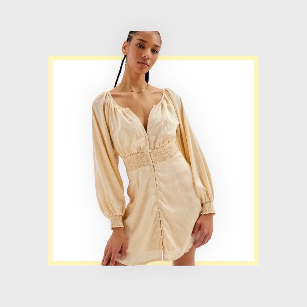 Urban Outfitters Long Sleeve Mini Dress | Light Sand Color | NWT | Size M